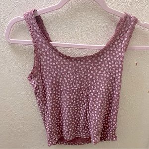Pink Tank Top With Flowers